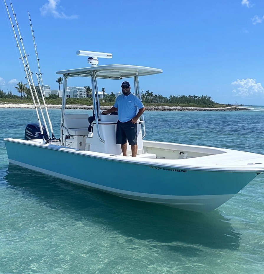 boat with surface protection film by black label customs